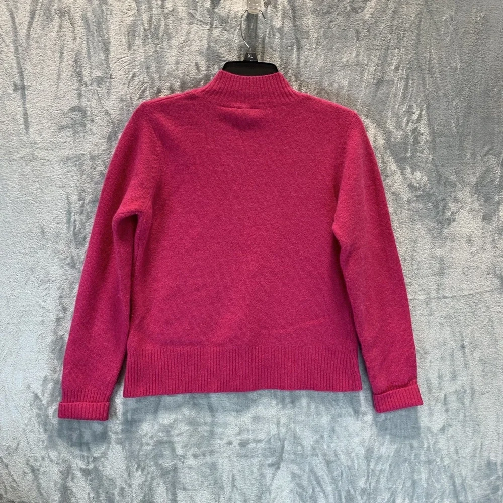 VTG‎ Paul Harris Design Women's Sweater Mock Neck Wool Angora M Hot Pink Vintage